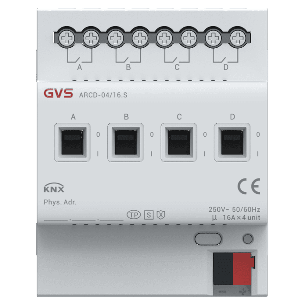 Schaltaktor, 4-fach, 16A, mit Strommessung, KNX Data Secure – ARCD-04/16.S Bild 1