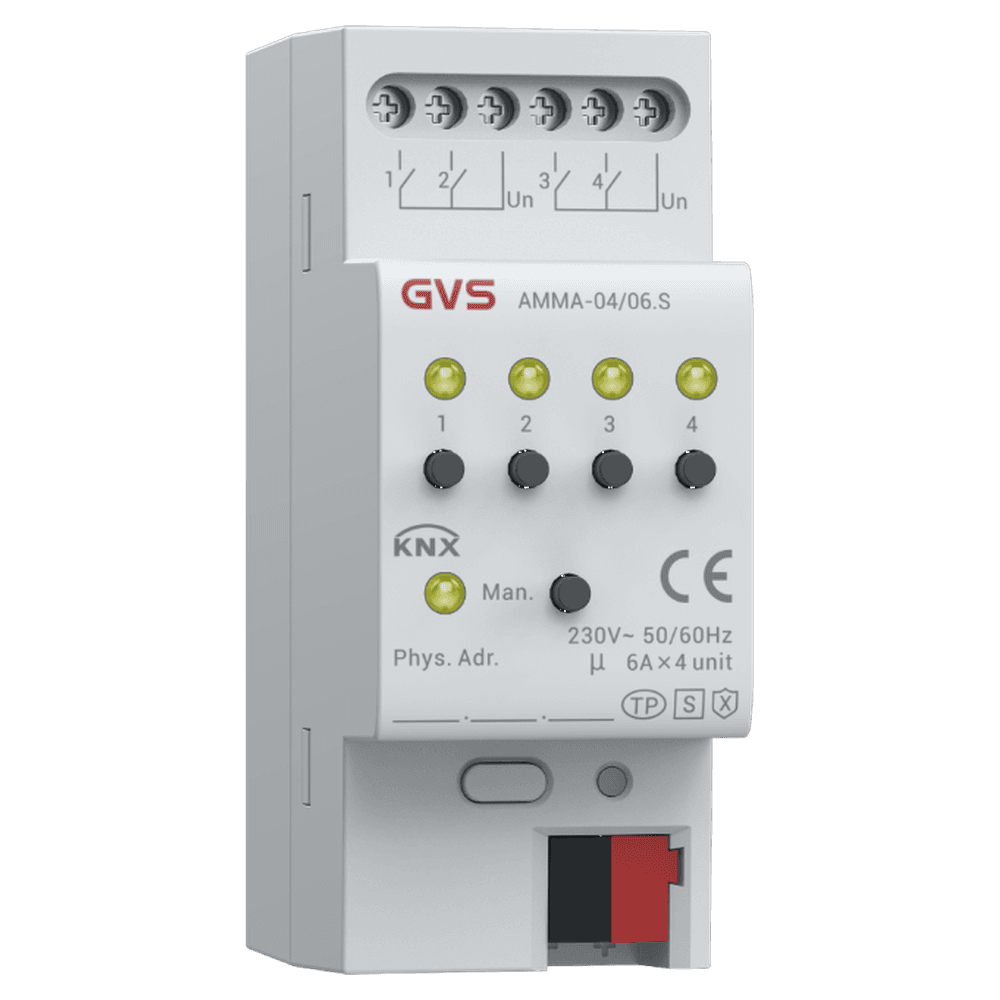 Multifunktionsaktor, 4-fach, 16A, Schalten, Jalousie, Heizung, KNX Data Secure – AMMA-04/06.S Bild 2