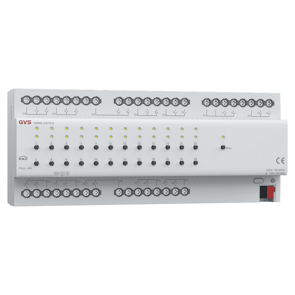 Multifunktionsaktor, 24-fach, 16A, Schalten, Jalousie, Heizung, KNX Data Secure – AMMA-24/10.S Bild 2