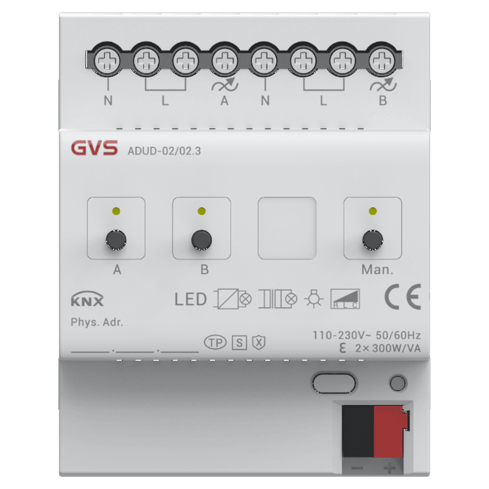 Universal-Dimmaktor, 2-fach, KNX Data Secure – ADUD-02/02.3 Bild 1