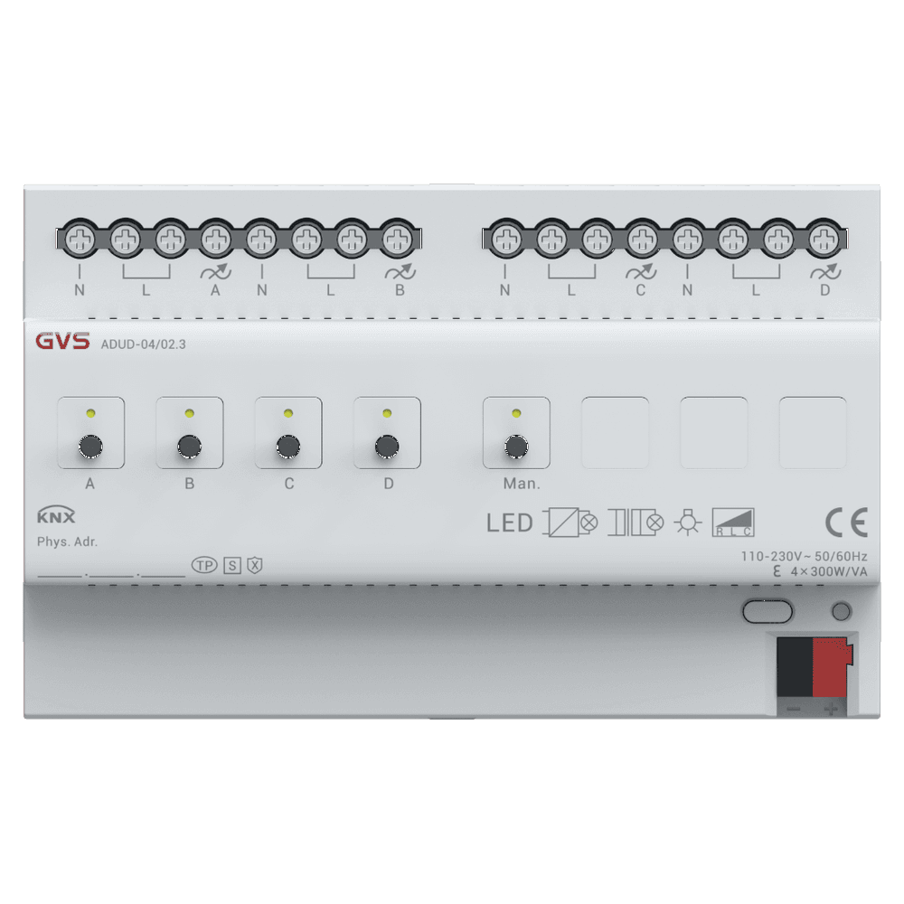 Universal-Dimmaktor, 4-fach, KNX Data Secure – ADUD-04/02.3 Bild 1