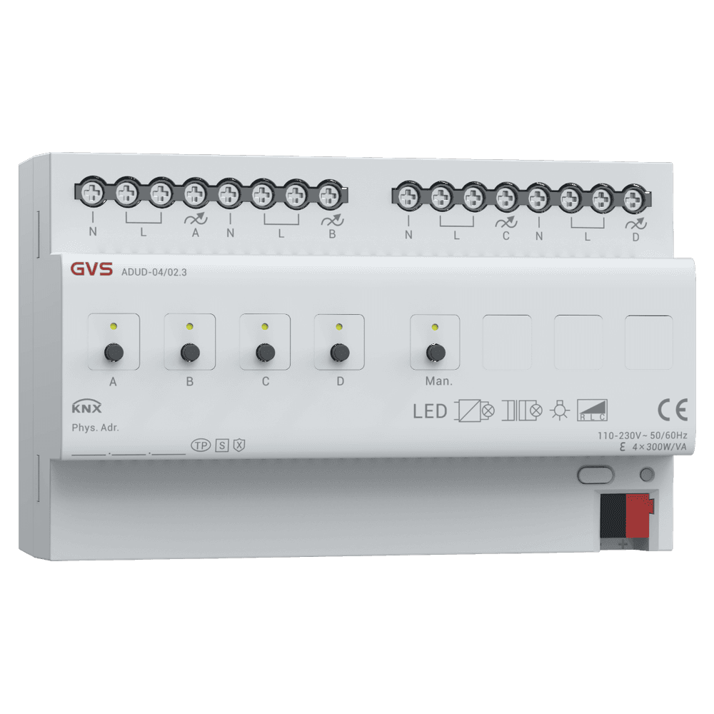 Universal-Dimmaktor, 4-fach, KNX Data Secure – ADUD-04/02.3 Bild 2