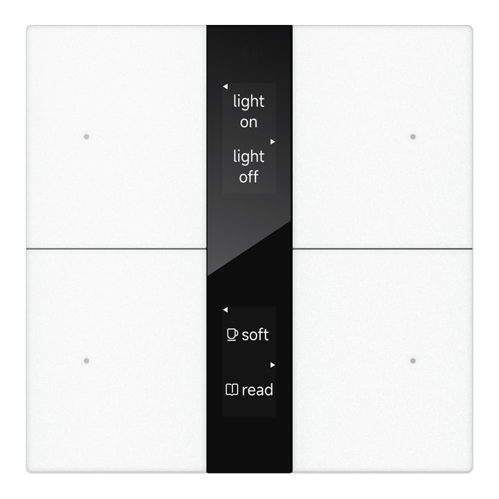 Tastsensor mit Display S-Serie, 2-fach, Weiß, Normalglas, KNX Data Secure – CHPBD-04/24.1.10 Bild 1