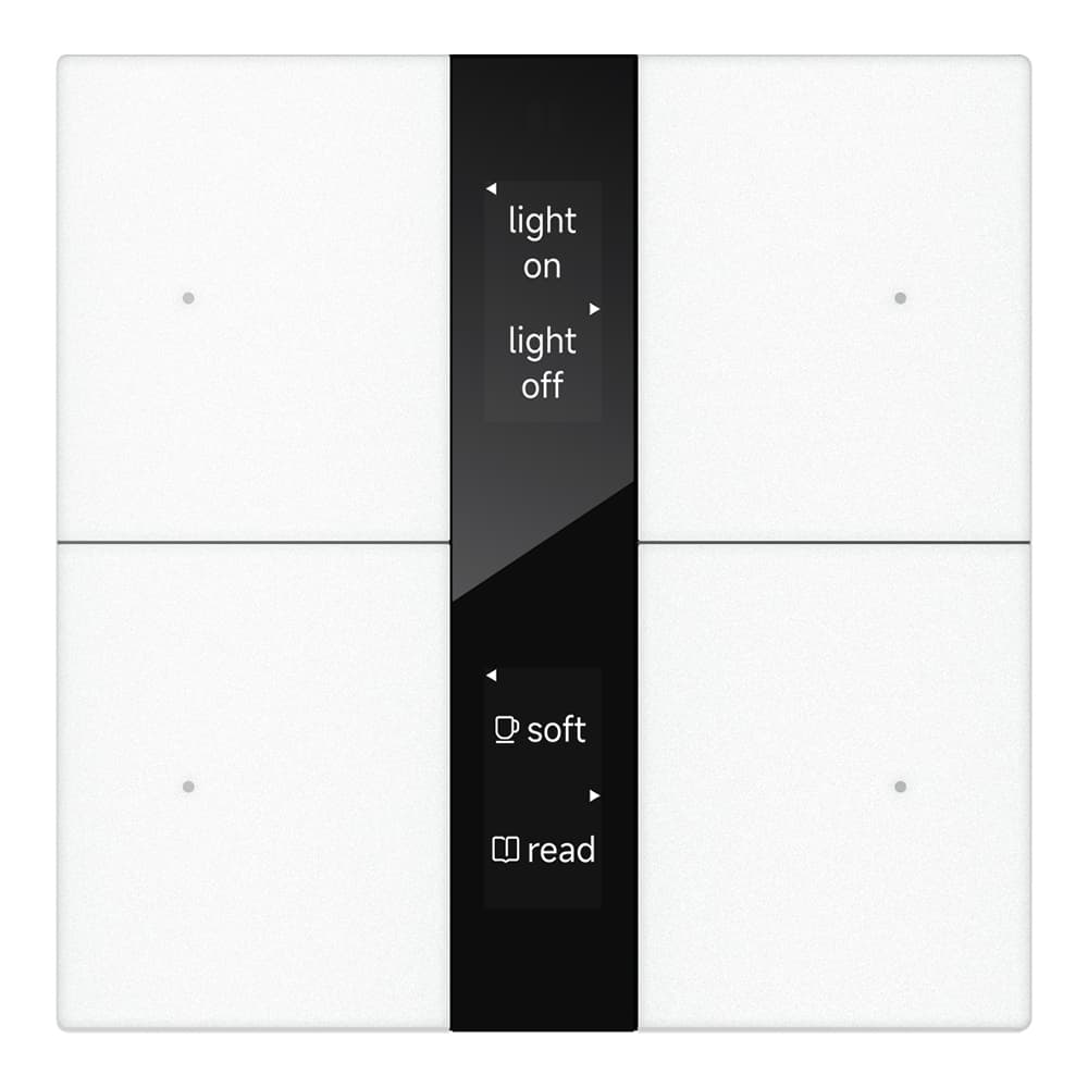 Tastsensor mit Display S-Serie, 2-fach, Weiß, Spiegelglas, KNX Data Secure – CHPBD-04/24.2.10 Bild 1