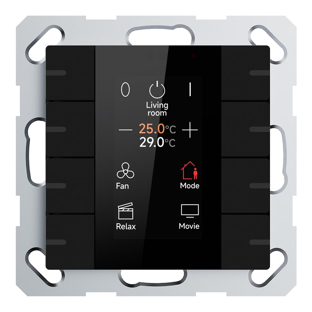 Multifunktions-Tastsensor mit Display ADVANCE PRO, 2-/4-fach, Schwarz, KNX Data Secure – CHPBD-08/55.1.01 Bild 2