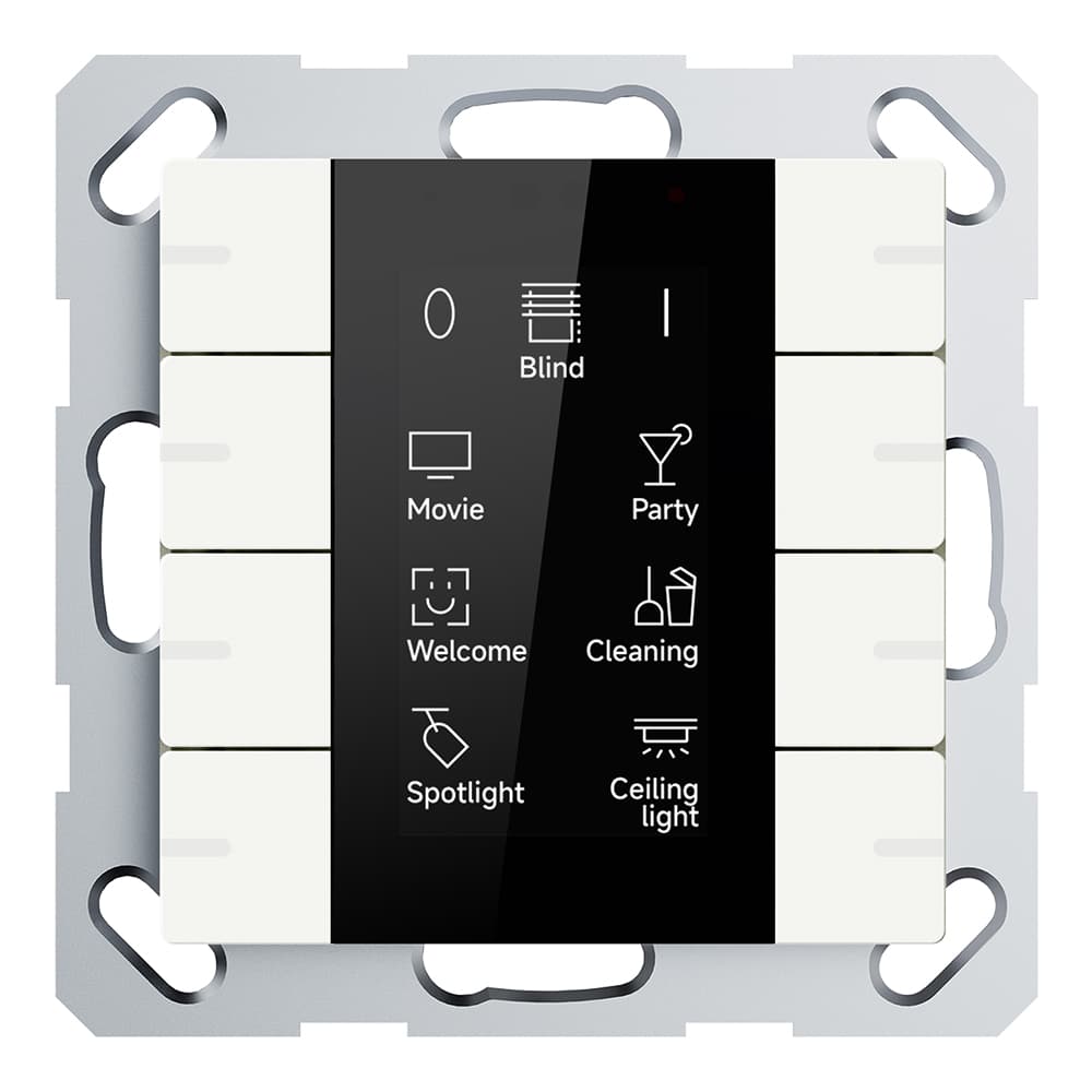 Multifunktions-Tastsensor mit Display ADVANCE PRO, 2-/4-fach, Weiß, schwarzes Display, KNX Data Secure – CHPBD-08/55.1.00 Bild 3